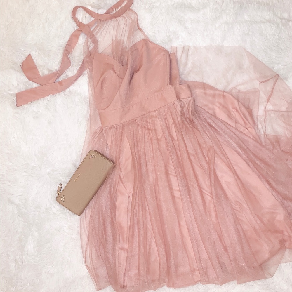 Like new fashion nova tulle blush long dress